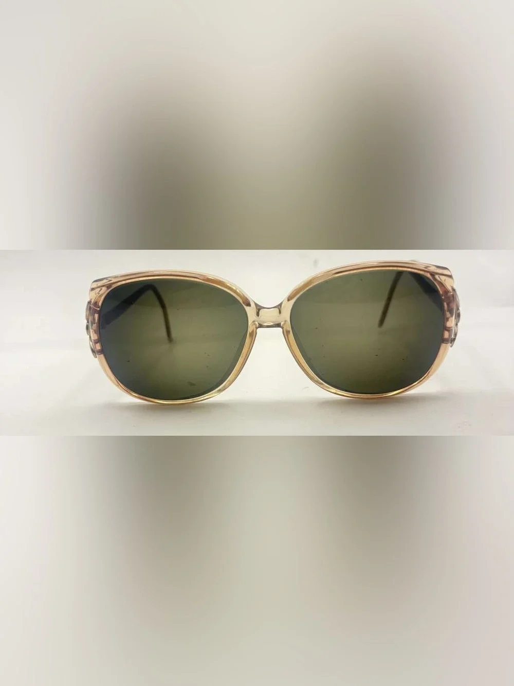 Vintage Luxottica Brown Translucent Oval Sunglasses Frames Only